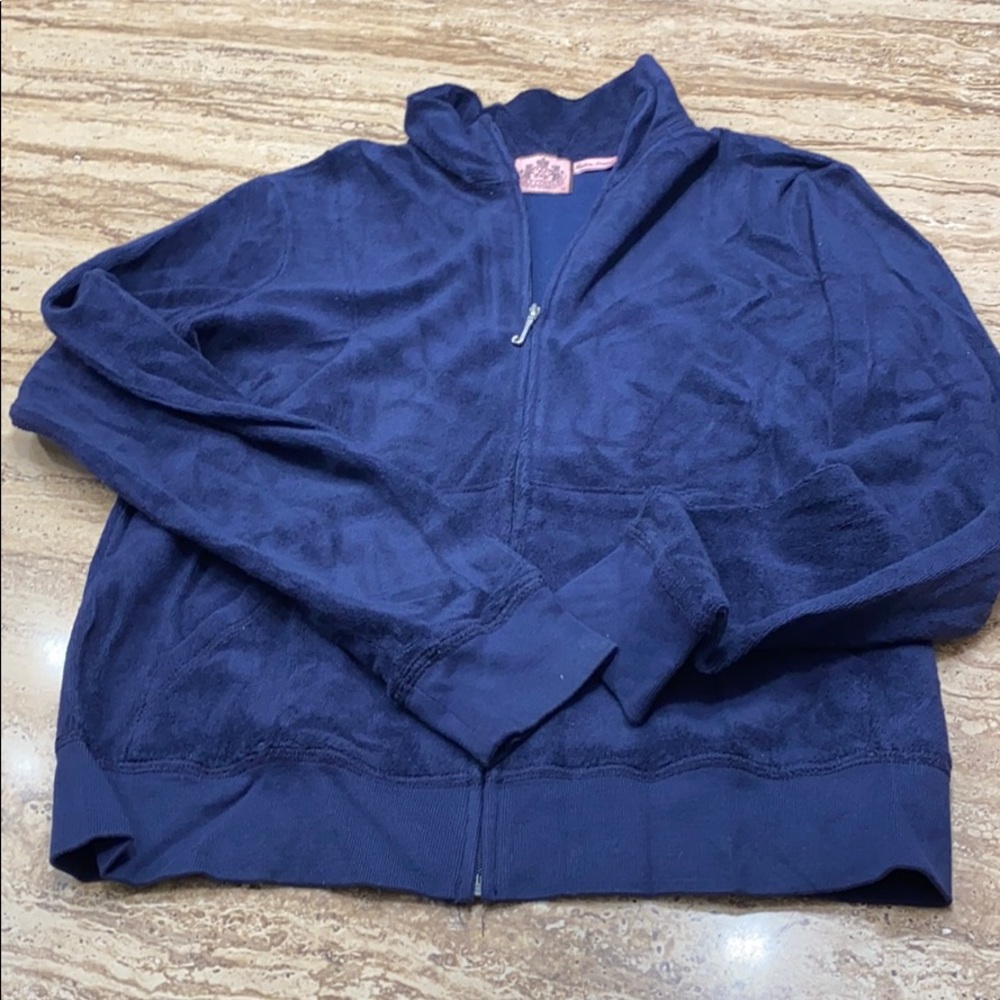 Juicy couture track jacket navy blue Terry XL